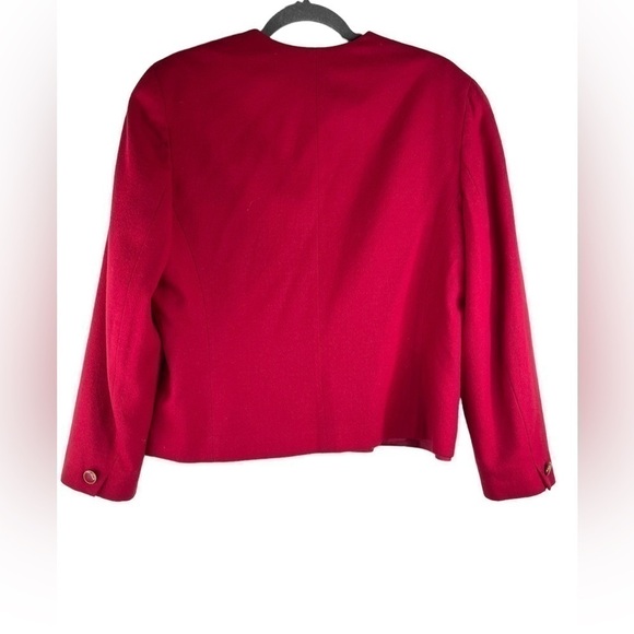 Vintage Pendleton Red Virgin Wool Blazer Jacket Size 14 - Picture 2 of 6